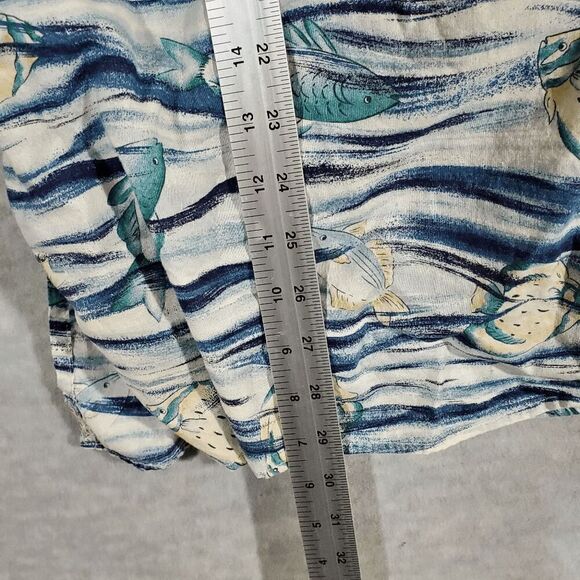 Chaps Ralph Lauren Shirt Mens XL Blue Fishing Fathers Day Collared Button Down - Picture 5 of 10